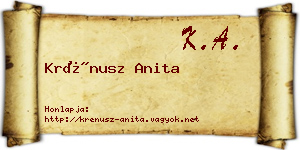 Krénusz Anita névjegykártya