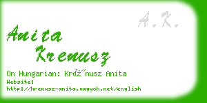 anita krenusz business card
